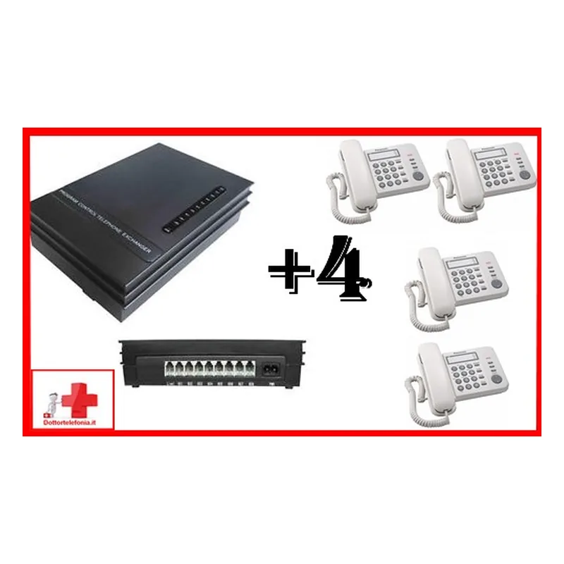 Kit Centralino DIGI 208 e 4 Telefoni