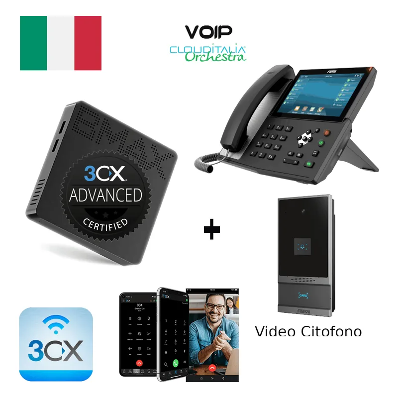Centralino Voip 3CX + 1 Telefono Fanvil X7 + Videocitofono Fanvil