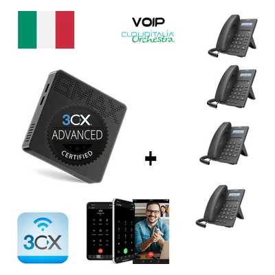 centralino 3cx voip con 4 telefoni fanvil