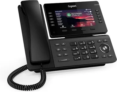 Gigaset P850W PRO - Telefono IP Wi-Fi Gigabit PoE, 12 Account SIP, Display a colori da 5