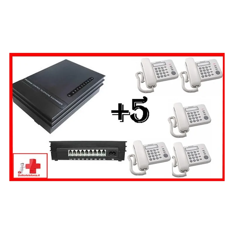 Kit DIGI Centralino208 e 5 Telefoni